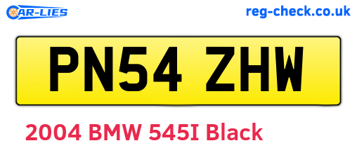 PN54ZHW are the vehicle registration plates.