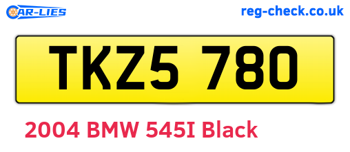 TKZ5780 are the vehicle registration plates.