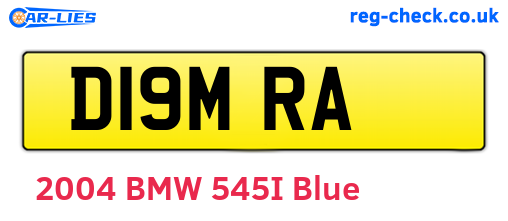 D19MRA are the vehicle registration plates.