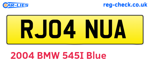 RJ04NUA are the vehicle registration plates.