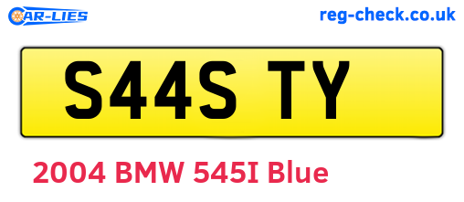 S44STY are the vehicle registration plates.