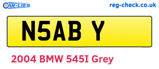 N5ABY are the vehicle registration plates.