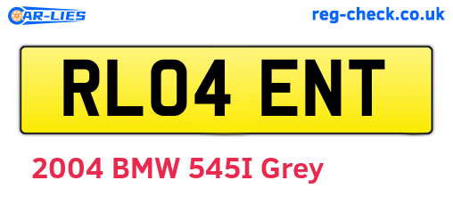 RL04ENT are the vehicle registration plates.