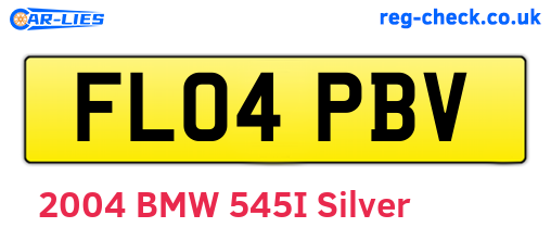 FL04PBV are the vehicle registration plates.