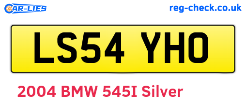 LS54YHO are the vehicle registration plates.