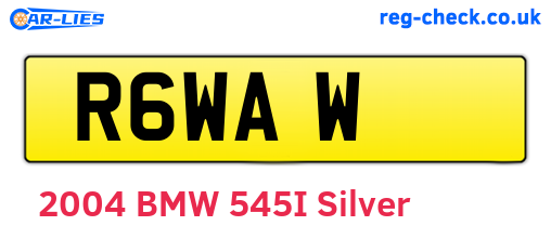 R6WAW are the vehicle registration plates.