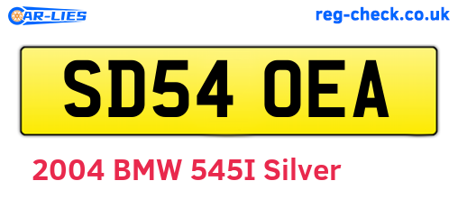SD54OEA are the vehicle registration plates.