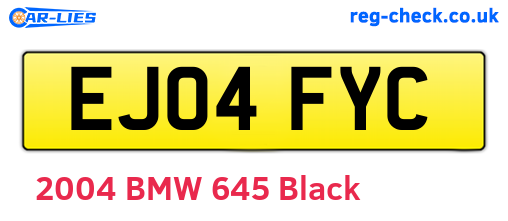 EJ04FYC are the vehicle registration plates.