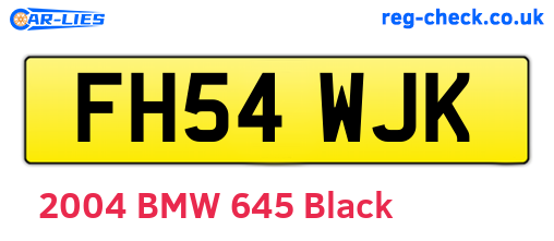 FH54WJK are the vehicle registration plates.