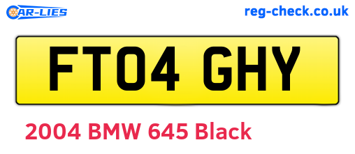 FT04GHY are the vehicle registration plates.