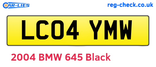 LC04YMW are the vehicle registration plates.