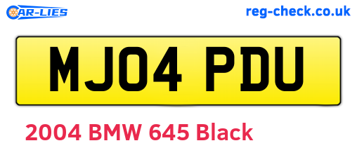 MJ04PDU are the vehicle registration plates.