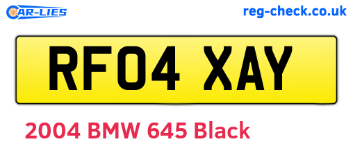 RF04XAY are the vehicle registration plates.