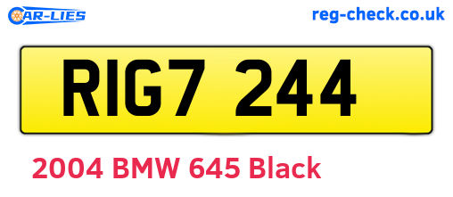 RIG7244 are the vehicle registration plates.