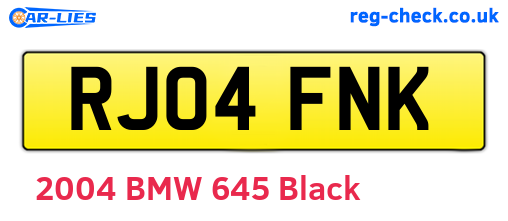 RJ04FNK are the vehicle registration plates.