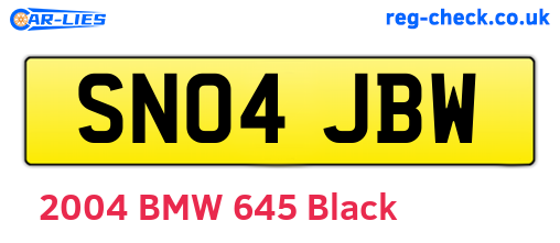 SN04JBW are the vehicle registration plates.
