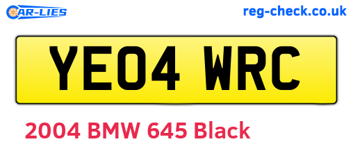 YE04WRC are the vehicle registration plates.