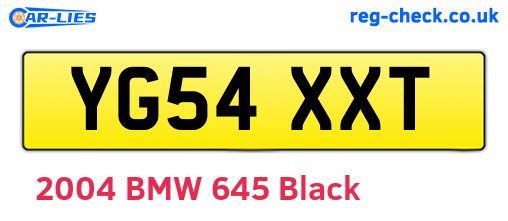 YG54XXT are the vehicle registration plates.