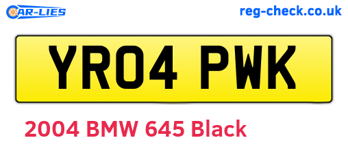 YR04PWK are the vehicle registration plates.