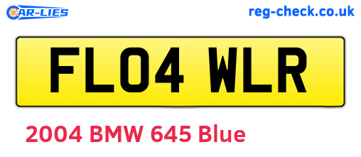 FL04WLR are the vehicle registration plates.