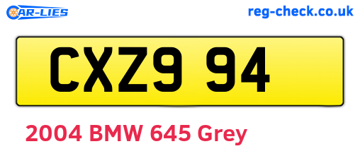 CXZ994 are the vehicle registration plates.