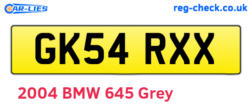 GK54RXX are the vehicle registration plates.