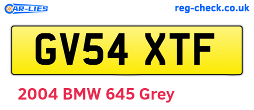 GV54XTF are the vehicle registration plates.