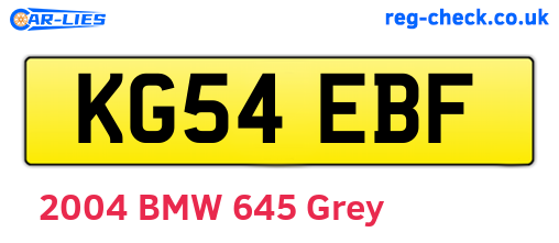 KG54EBF are the vehicle registration plates.