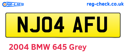 NJ04AFU are the vehicle registration plates.