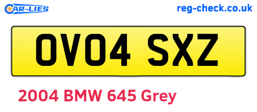 OV04SXZ are the vehicle registration plates.