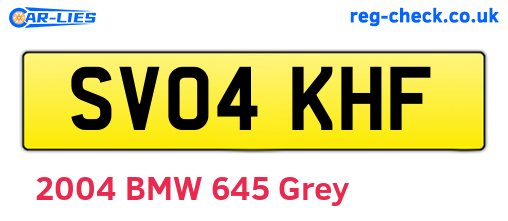 SV04KHF are the vehicle registration plates.