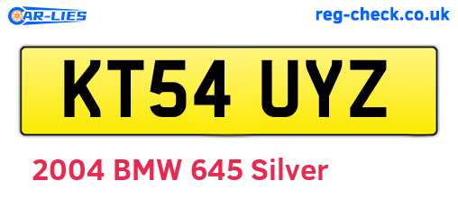 KT54UYZ are the vehicle registration plates.