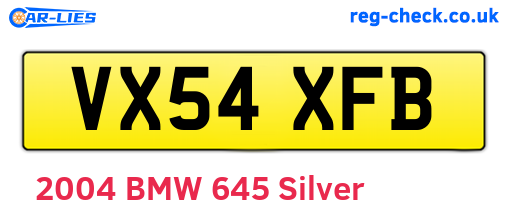 VX54XFB are the vehicle registration plates.