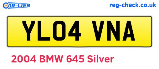 YL04VNA are the vehicle registration plates.