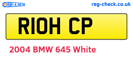 R10HCP are the vehicle registration plates.