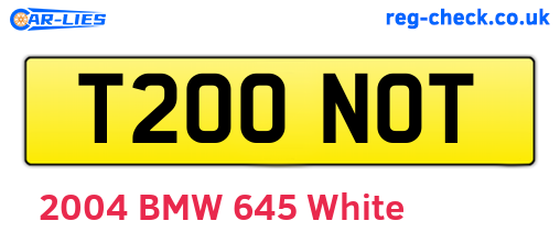 T200NOT are the vehicle registration plates.