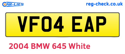 VF04EAP are the vehicle registration plates.