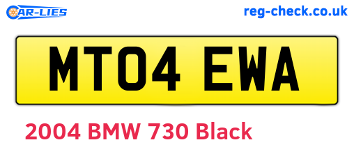 MT04EWA are the vehicle registration plates.