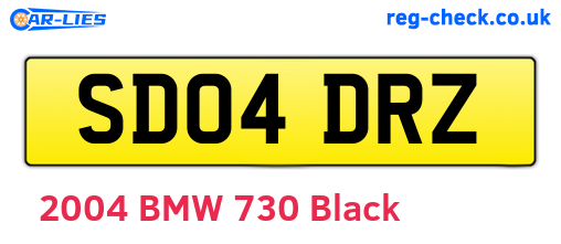 SD04DRZ are the vehicle registration plates.