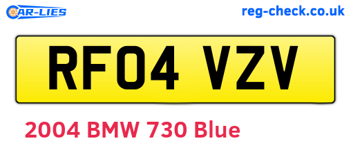 RF04VZV are the vehicle registration plates.