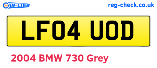LF04UOD are the vehicle registration plates.