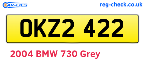 OKZ2422 are the vehicle registration plates.