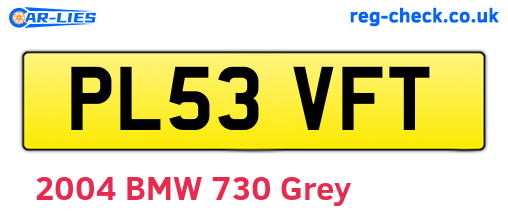 PL53VFT are the vehicle registration plates.