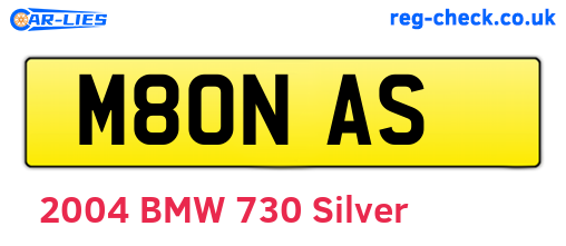 M80NAS are the vehicle registration plates.