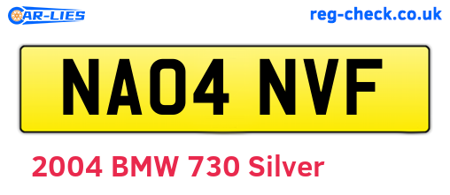 NA04NVF are the vehicle registration plates.