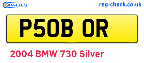 P50BOR are the vehicle registration plates.