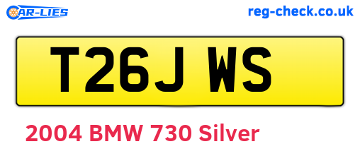 T26JWS are the vehicle registration plates.