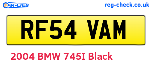 RF54VAM are the vehicle registration plates.