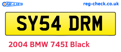 SY54DRM are the vehicle registration plates.