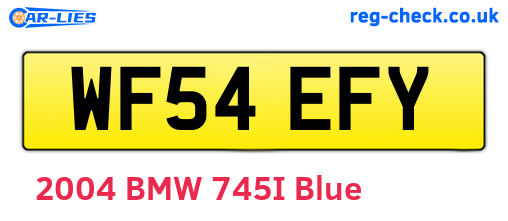 WF54EFY are the vehicle registration plates.